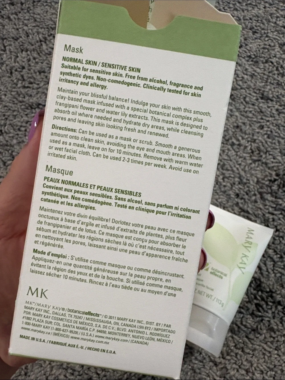 Mary Kay Botanical Effects Light Green Facial Mask